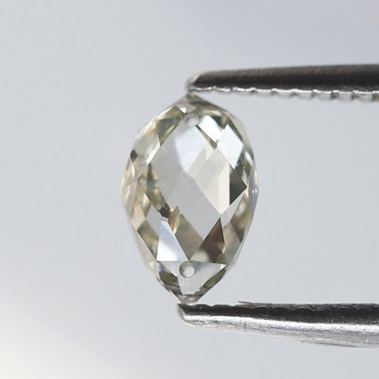 0.79 Ct Briolette Diamond, Natural Champagne Loose Diamond, 6.50 mm Drilled Stone for Custom Pendant