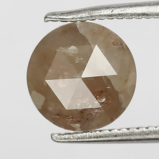 Round 1.65 Ct Natural Grayish Red Rustic Diamond | 7.6 mm Loose Diamond For Engagement Ring