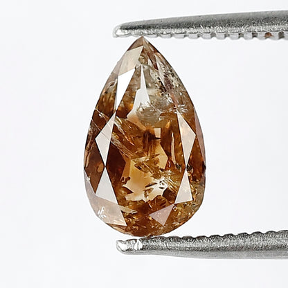 Pear Shape Champagne Brown Rustic Loose Diamond 1.37 CT, Natural Ethical Diamond for Proposal Ring and Fine Jewelry Making