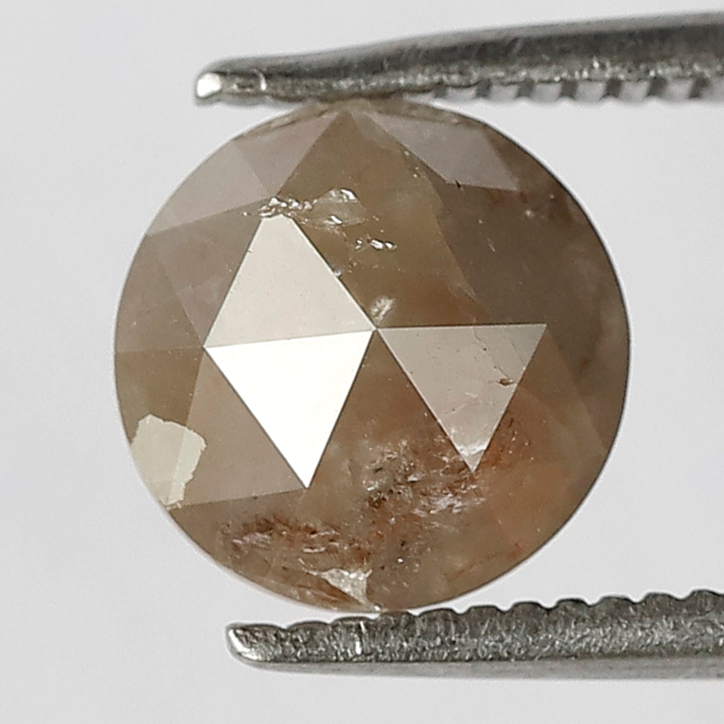 Round 1.65 Ct Natural Grayish Red Rustic Diamond | 7.6 mm Loose Diamond For Engagement Ring