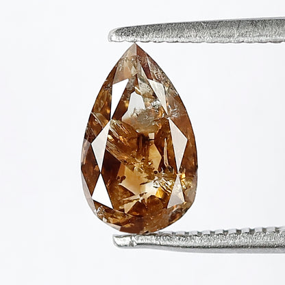Pear Shape Champagne Brown Rustic Loose Diamond 1.37 CT, Natural Ethical Diamond for Proposal Ring and Fine Jewelry Making
