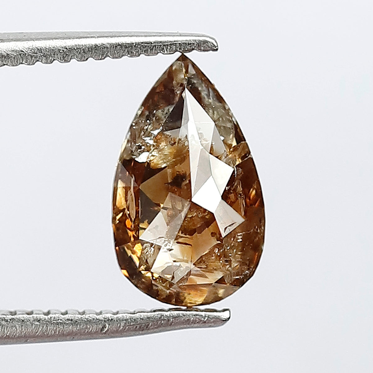 Pear Shape Champagne Brown Rustic Loose Diamond 1.37 CT, Natural Ethical Diamond for Proposal Ring and Fine Jewelry Making