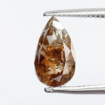 Pear Shape Champagne Brown Rustic Loose Diamond 1.37 CT, Natural Ethical Diamond for Proposal Ring and Fine Jewelry Making