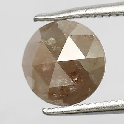 Round 1.65 Ct Natural Grayish Red Rustic Diamond | 7.6 mm Loose Diamond For Engagement Ring