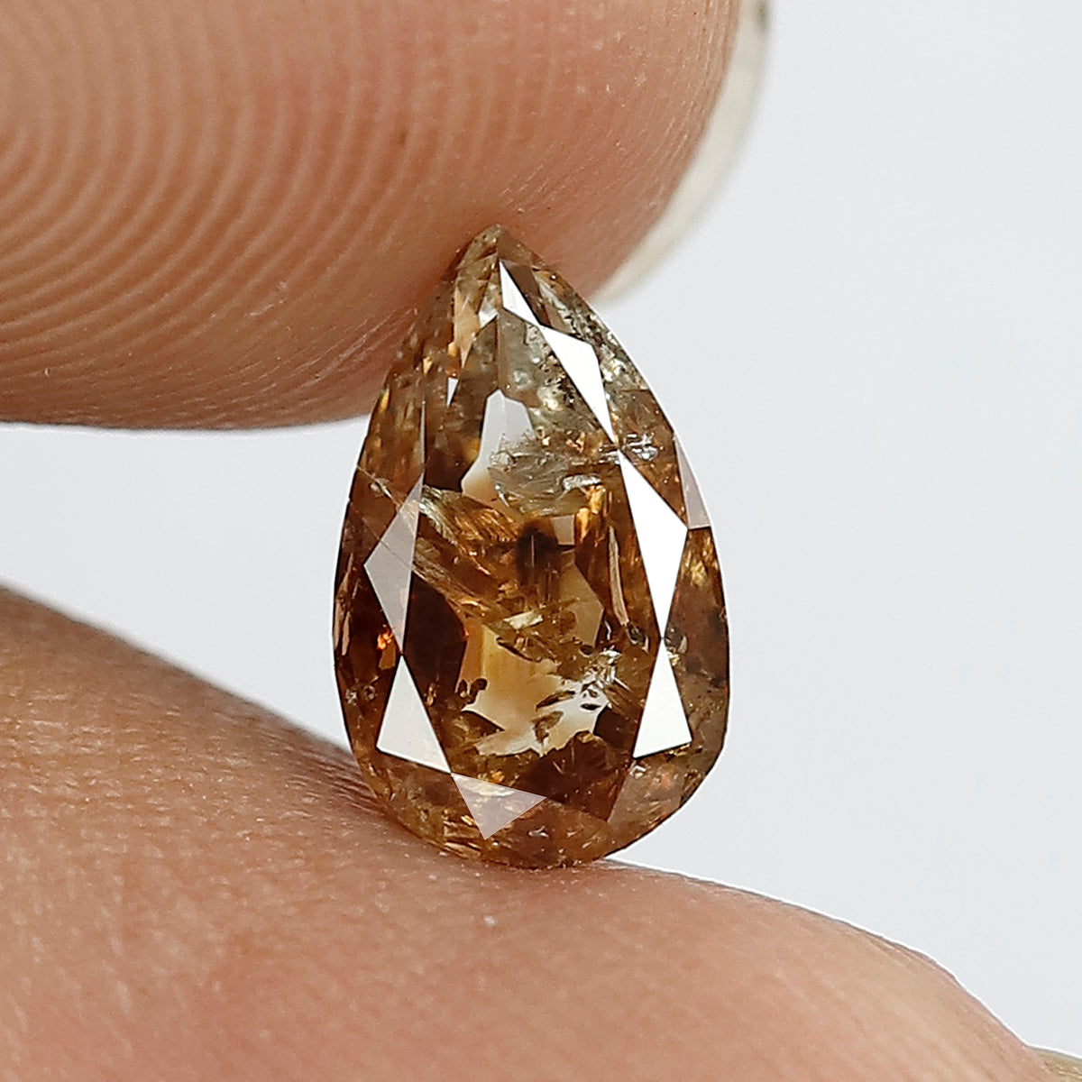 Pear Shape Champagne Brown Rustic Loose Diamond 1.37 CT, Natural Ethical Diamond for Proposal Ring and Fine Jewelry Making