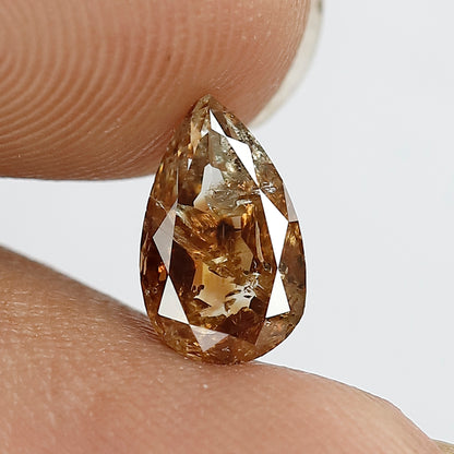 Pear Shape Champagne Brown Rustic Loose Diamond 1.37 CT, Natural Ethical Diamond for Proposal Ring and Fine Jewelry Making