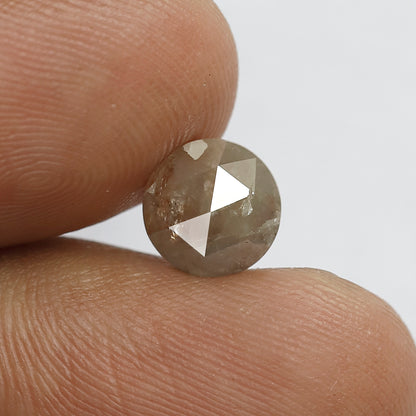 Round 1.65 Ct Natural Grayish Red Rustic Diamond | 7.6 mm Loose Diamond For Engagement Ring