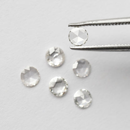 0.64 CT Round Rose Cut Natural Loose Diamond 3.70 MM FG Color Vs Si Clarity 6 Pieces Of Diamonds For Jewelry