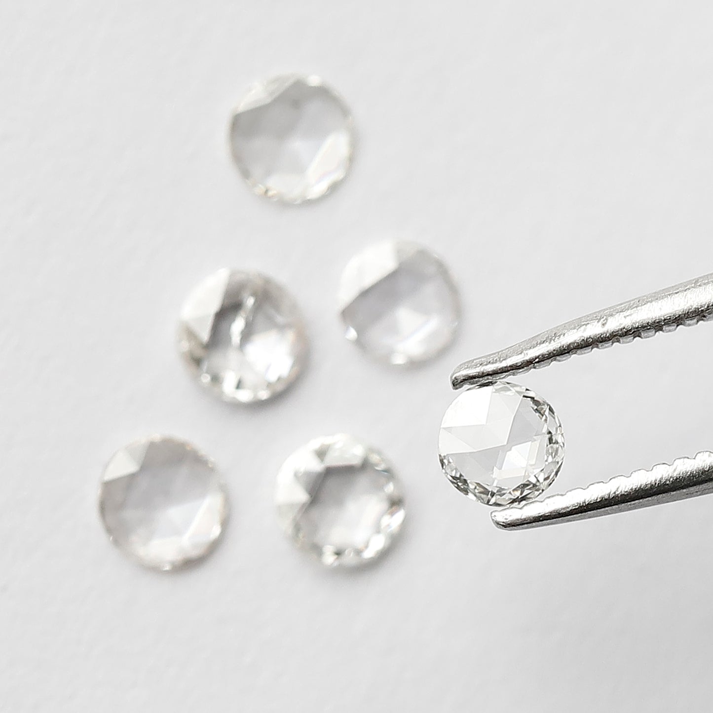 0.64 CT Round Rose Cut Natural Loose Diamond 3.70 MM FG Color Vs Si Clarity 6 Pieces Of Diamonds For Jewelry