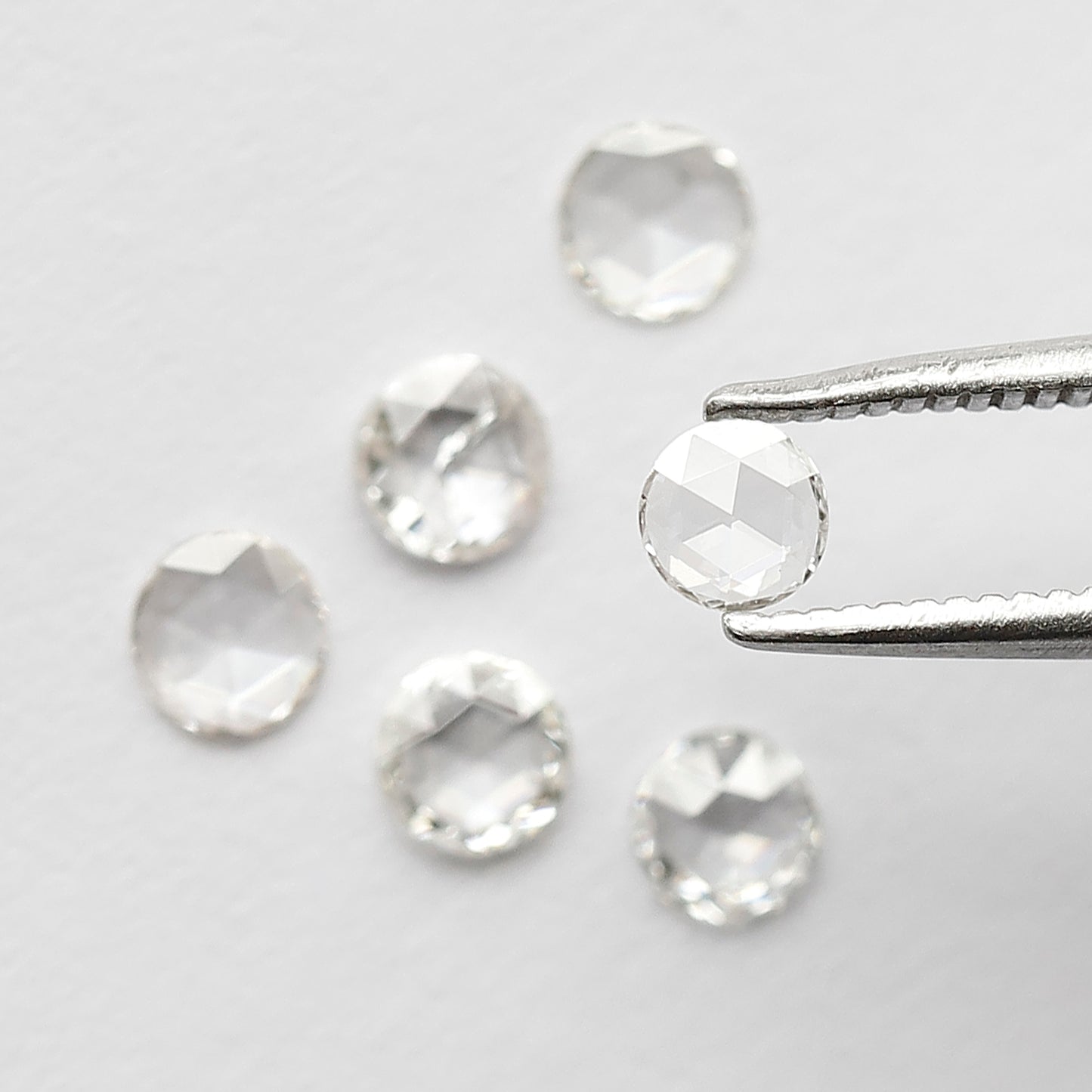 0.64 CT Round Rose Cut Natural Loose Diamond 3.70 MM FG Color Vs Si Clarity 6 Pieces Of Diamonds For Jewelry