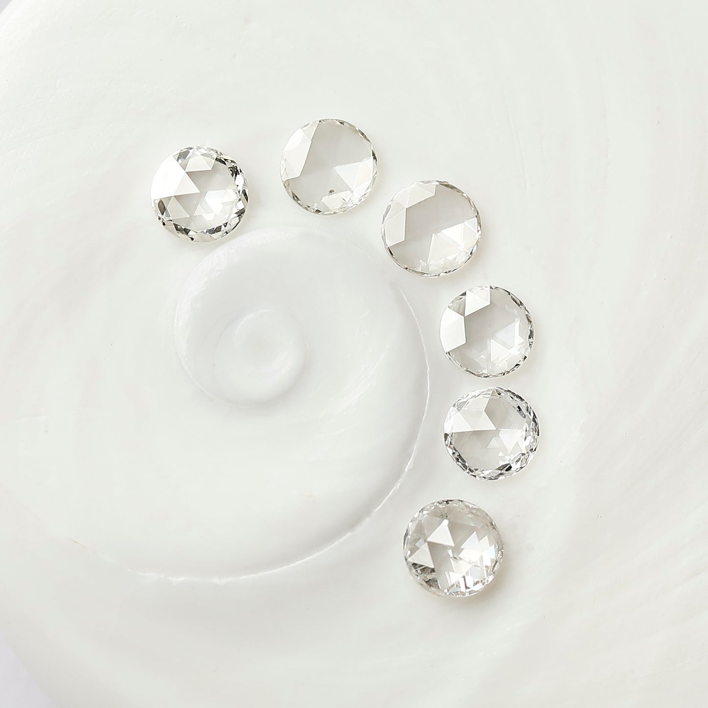 0.64 CT Round Rose Cut Natural Loose Diamond 3.70 MM FG Color Vs Si Clarity 6 Pieces Of Diamonds For Jewelry