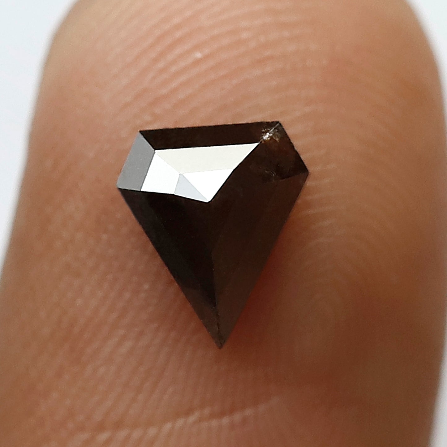 1.05 CT Pentagon Shape Loose Rustic Diamond, 7.3 x 6.3 mm Natural Brownish Gray Loose Diamond For Custom Pendant