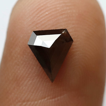 1.05 CT Pentagon Shape Loose Rustic Diamond, 7.3 x 6.3 mm Natural Brownish Gray Loose Diamond For Custom Pendant