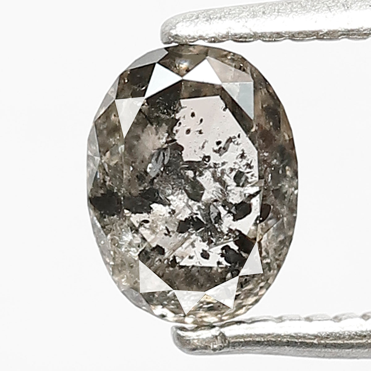 Natural Oval Shape 0.75 CT Salt and Pepper Diamond, Loose 6.20 MM Diamond For Making Engagement Ring