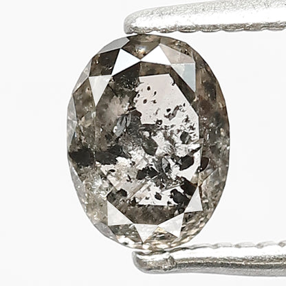 Natural Oval Shape 0.75 CT Salt and Pepper Diamond, Loose 6.20 MM Diamond For Making Engagement Ring