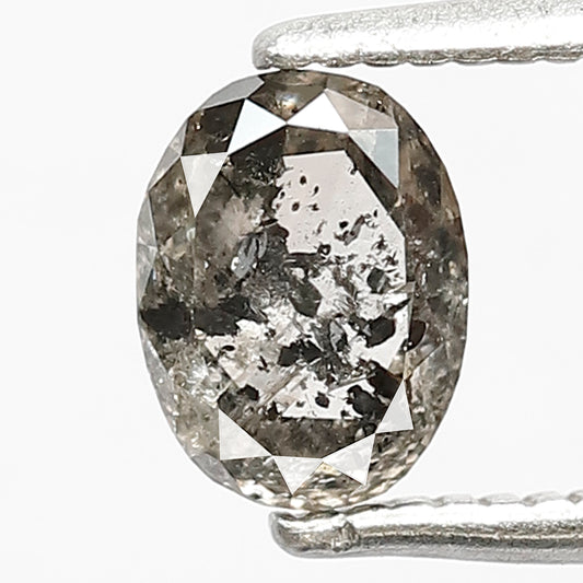 Natural Oval Shape 0.75 CT Salt and Pepper Diamond, Loose 6.20 MM Diamond For Making Engagement Ring
