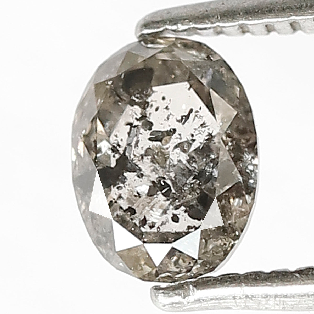 Natural Oval Shape 0.75 CT Salt and Pepper Diamond, Loose 6.20 MM Diamond For Making Engagement Ring