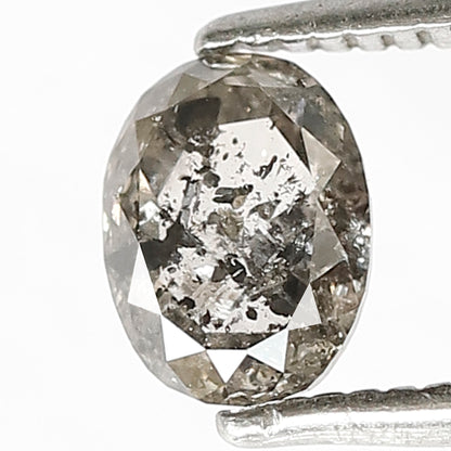 Natural Oval Shape 0.75 CT Salt and Pepper Diamond, Loose 6.20 MM Diamond For Making Engagement Ring