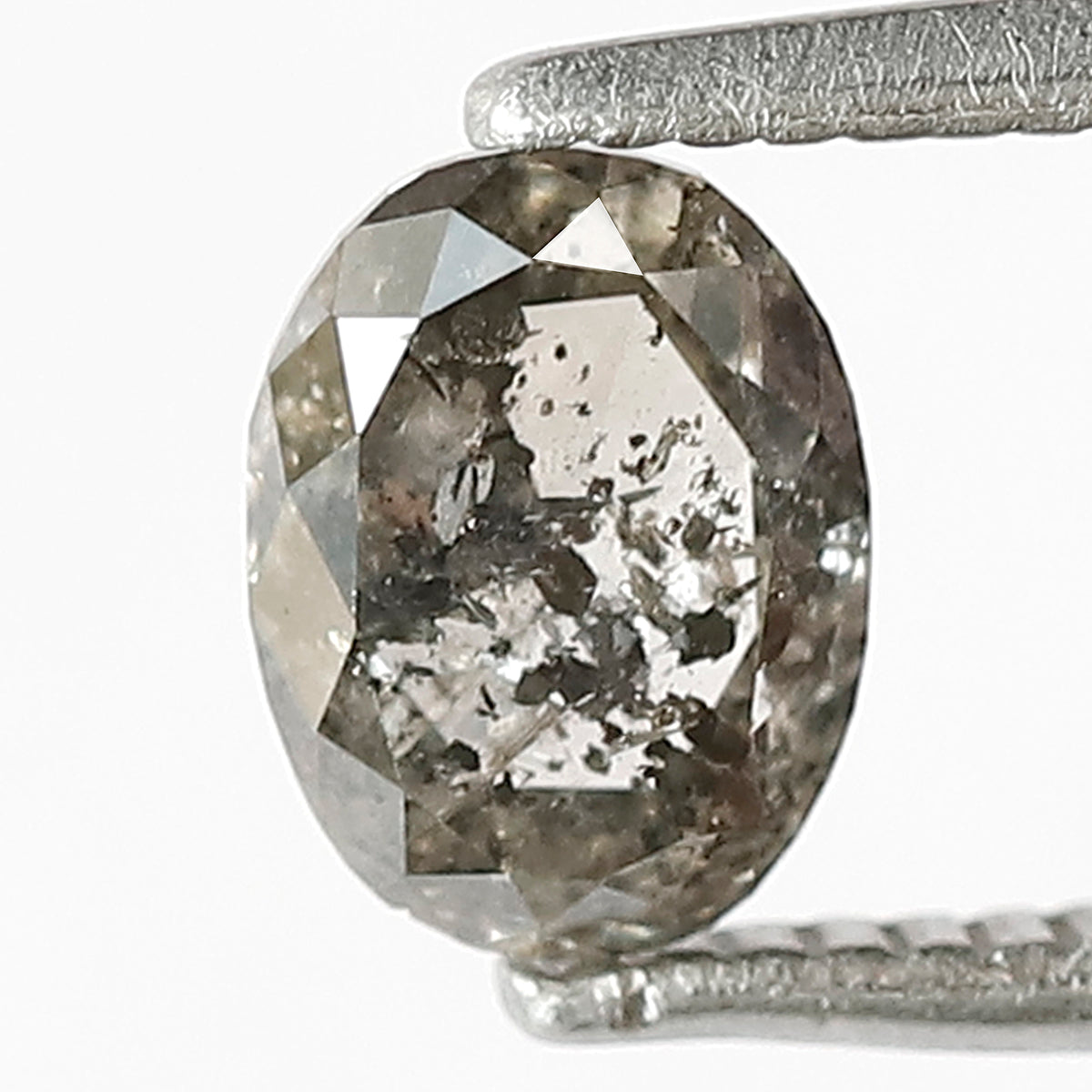 Natural Oval Shape 0.75 CT Salt and Pepper Diamond, Loose 6.20 MM Diamond For Making Engagement Ring