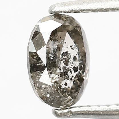 Natural Oval Shape 0.75 CT Salt and Pepper Diamond, Loose 6.20 MM Diamond For Making Engagement Ring