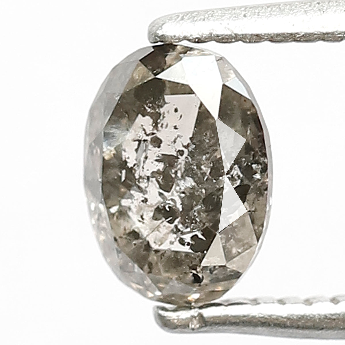 Natural Oval Shape 0.75 CT Salt and Pepper Diamond, Loose 6.20 MM Diamond For Making Engagement Ring