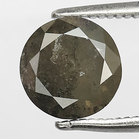 1.73 Ct Round Brilliant Brownish Gray Salt & Pepper Diamond | Loose Conflict Free Wedding Ring Stone