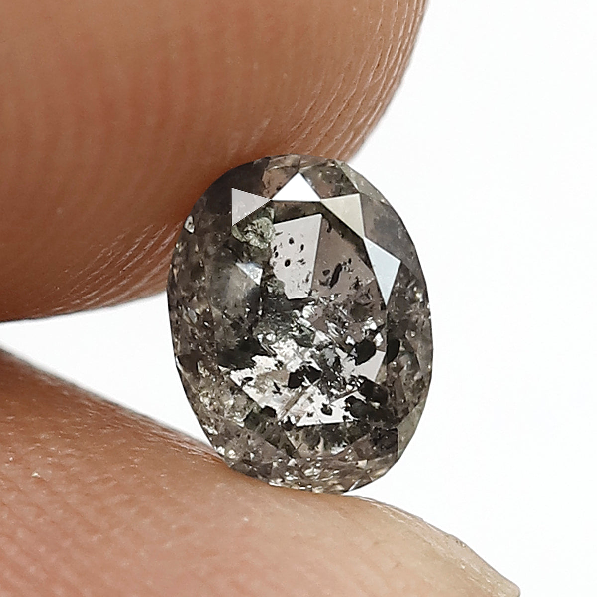 Natural Oval Shape 0.75 CT Salt and Pepper Diamond, Loose 6.20 MM Diamond For Making Engagement Ring