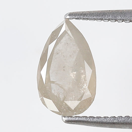 1.19 Ct Pear Shape Salt and Pepper Diamond 8 MM Misty White Color Natural Loose Diamond