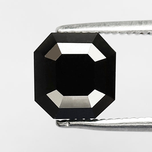 Natural Treated Black Diamond 2.81 CT, Emerald Cut Loose Diamond, 7.20 MM Diamond for Engagement & Wedding Jewelry