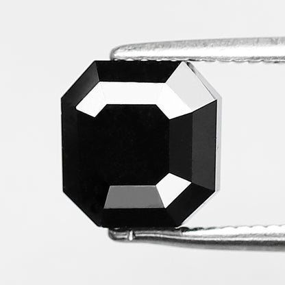 Natural Treated Black Diamond 2.81 CT, Emerald Cut Loose Diamond, 7.20 MM Diamond for Engagement & Wedding Jewelry