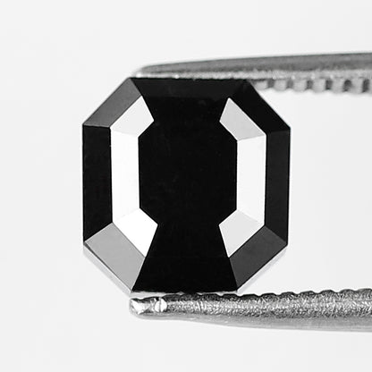 Natural Treated Black Diamond 2.81 CT, Emerald Cut Loose Diamond, 7.20 MM Diamond for Engagement & Wedding Jewelry