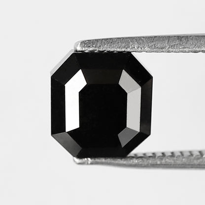 Natural Treated Black Diamond 2.81 CT, Emerald Cut Loose Diamond, 7.20 MM Diamond for Engagement & Wedding Jewelry