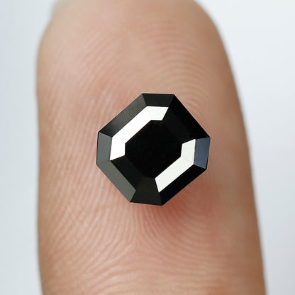 Natural Treated Black Diamond 2.81 CT, Emerald Cut Loose Diamond, 7.20 MM Diamond for Engagement & Wedding Jewelry