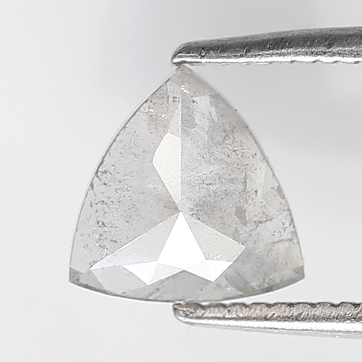0.80 Ct Triangle Shape Salt and Pepper Diamond 7 MM Loose Natural Grey Color Diamond