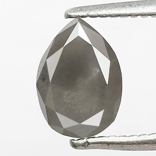 0.88 CT Pear Shape Natural Grayish Diamond, 7.50 mm Loose Salt and Earth Mined Diamond For Pear Diamond Ring