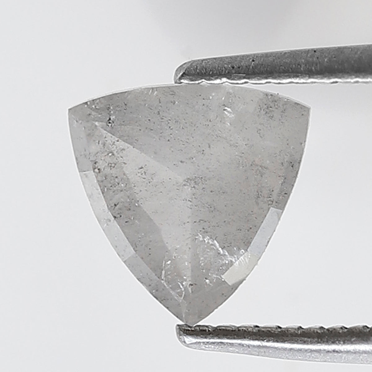 0.80 Ct Triangle Shape Salt and Pepper Diamond 7 MM Loose Natural Grey Color Diamond