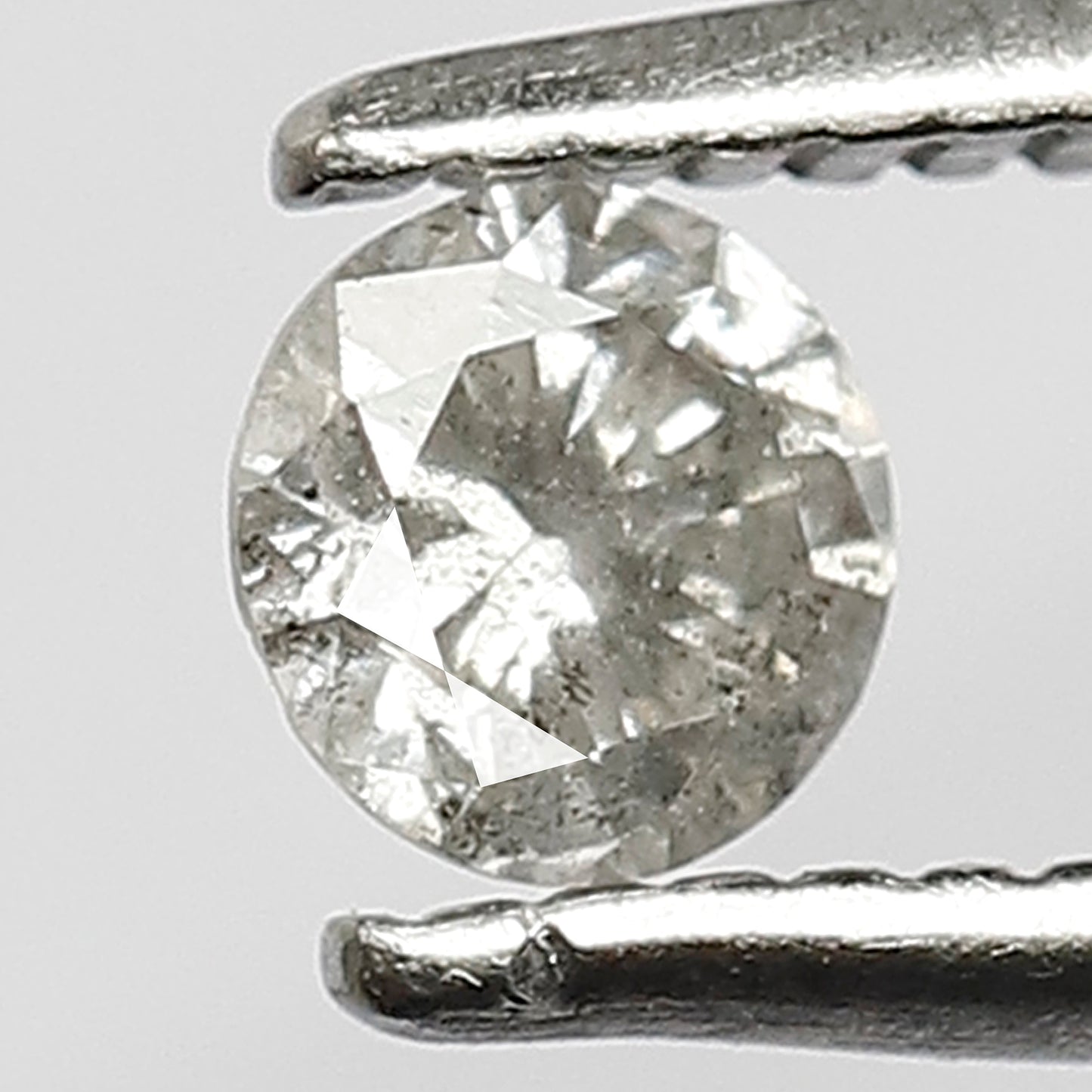 0.20 Ct Round Brilliant Gray Black Salt & Pepper Diamond | Natural Loose Diamond