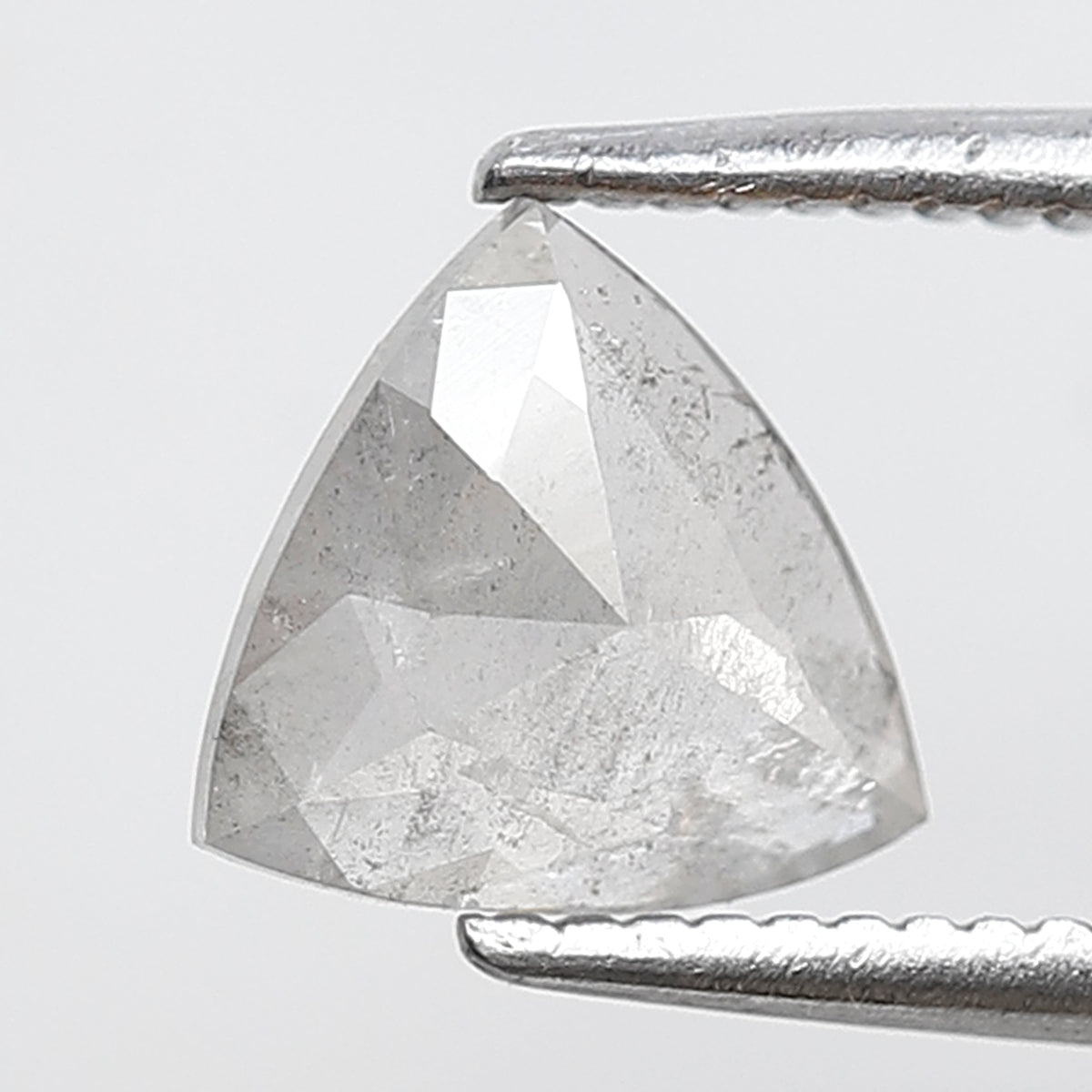 0.80 Ct Triangle Shape Salt and Pepper Diamond 7 MM Loose Natural Grey Color Diamond