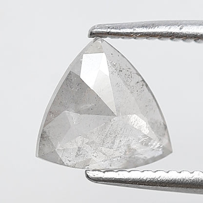 0.80 Ct Triangle Shape Salt and Pepper Diamond 7 MM Loose Natural Grey Color Diamond