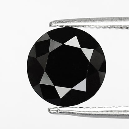 2.24 CT Round Brilliant Cut Loose Diamond, Natural Treated Black Ethical Diamond, 8 MM Diamond for Anniversary Ring