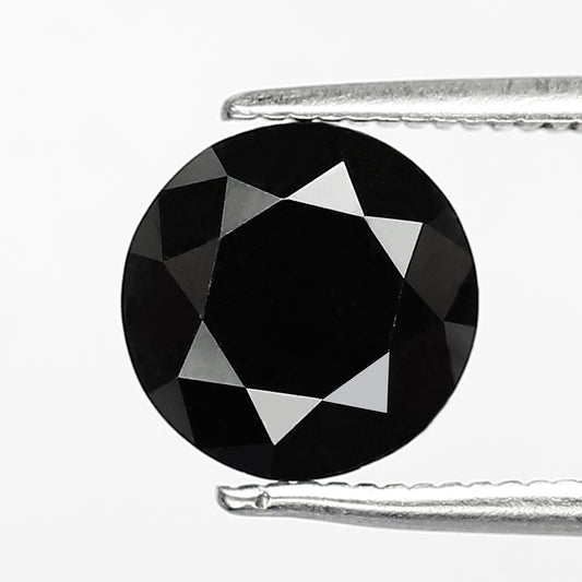 2.24 CT Round Brilliant Cut Loose Diamond, Natural Treated Black Ethical Diamond, 8 MM Diamond for Anniversary Ring