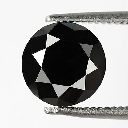 2.24 CT Round Brilliant Cut Loose Diamond, Natural Treated Black Ethical Diamond, 8 MM Diamond for Anniversary Ring