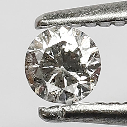 Natural 0.16 CT Round Brilliant cut Diamond, Loose Conflict Free Salt and Pepper Diamond