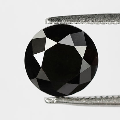 2.24 CT Round Brilliant Cut Loose Diamond, Natural Treated Black Ethical Diamond, 8 MM Diamond for Anniversary Ring