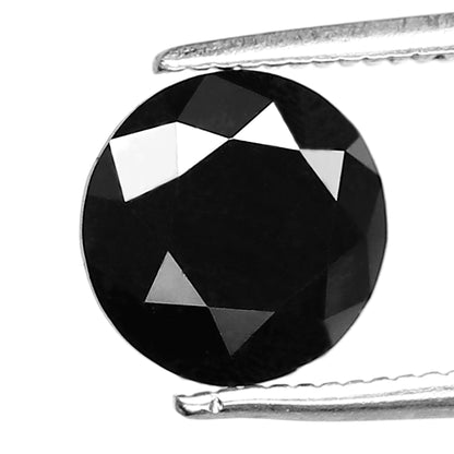 2.24 CT Round Brilliant Cut Loose Diamond, Natural Treated Black Ethical Diamond, 8 MM Diamond for Anniversary Ring