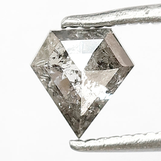 0.66 CT Pentagon Shape Loose Diamond, 6.00 x 5.60 MM Natural Gray Black Salt and Pepper Diamond