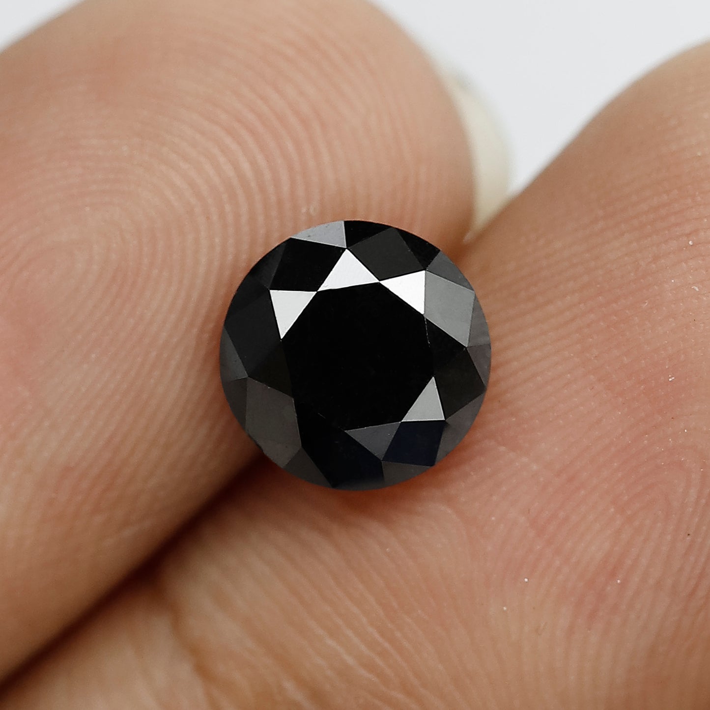 2.24 CT Round Brilliant Cut Loose Diamond, Natural Treated Black Ethical Diamond, 8 MM Diamond for Anniversary Ring