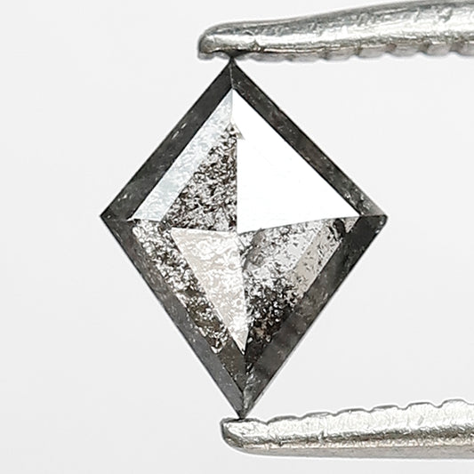 Natural 0.43 Carat Kite Shape Salt and Pepper Diamond, 6.70 mm Gray Black Loose Conflict Free Diamond for Ring Jewelry