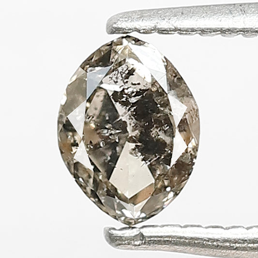 Marquise Shape 0.46 CT Salt and Pepper Diamond, Natural 5.70 mm Gray Black Ethical Loose Diamond for Custom Jewelry