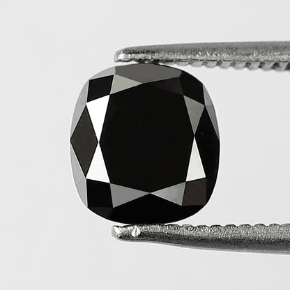 1.79 CT Oval Shape Loose Black Diamond, Natural Treated Diamond, 7.30 MM Ethical Stone for Engagement Ring